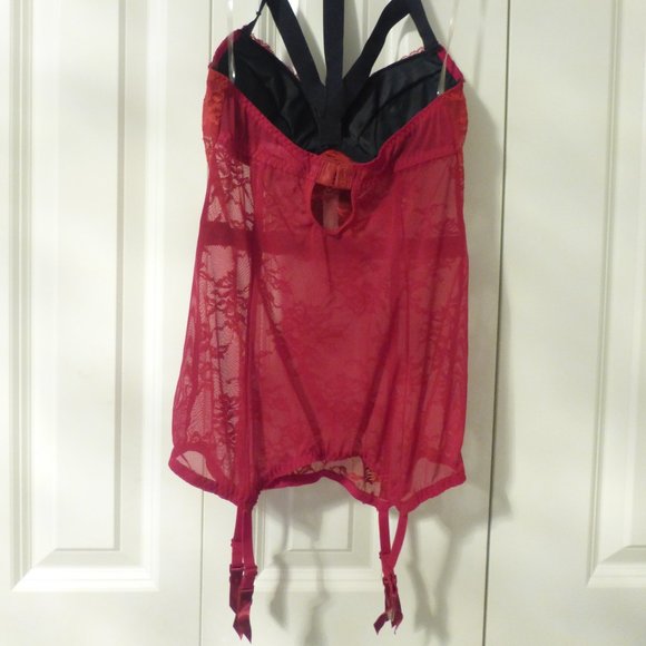 LA SENZA red "sexy Santa" baby doll lace and mesh lingerie - Picture 11 of 12